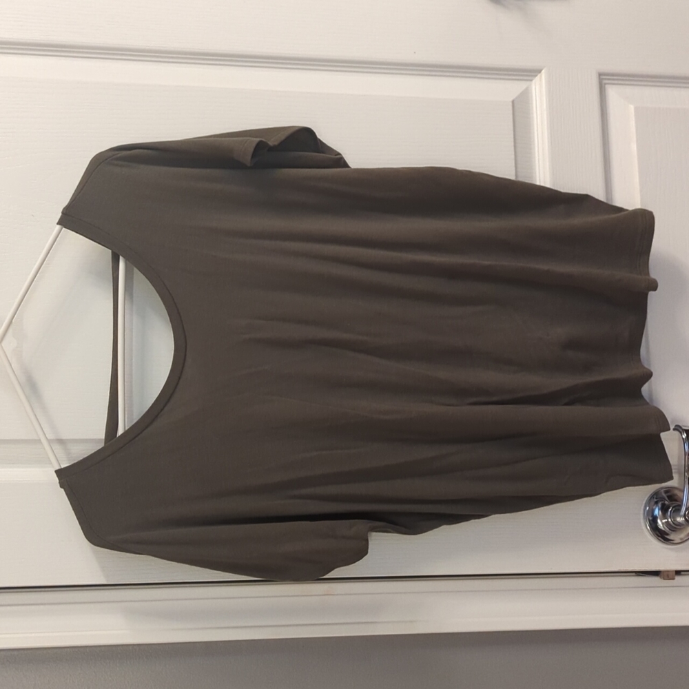 Express Olive green top with v shaped back and knot